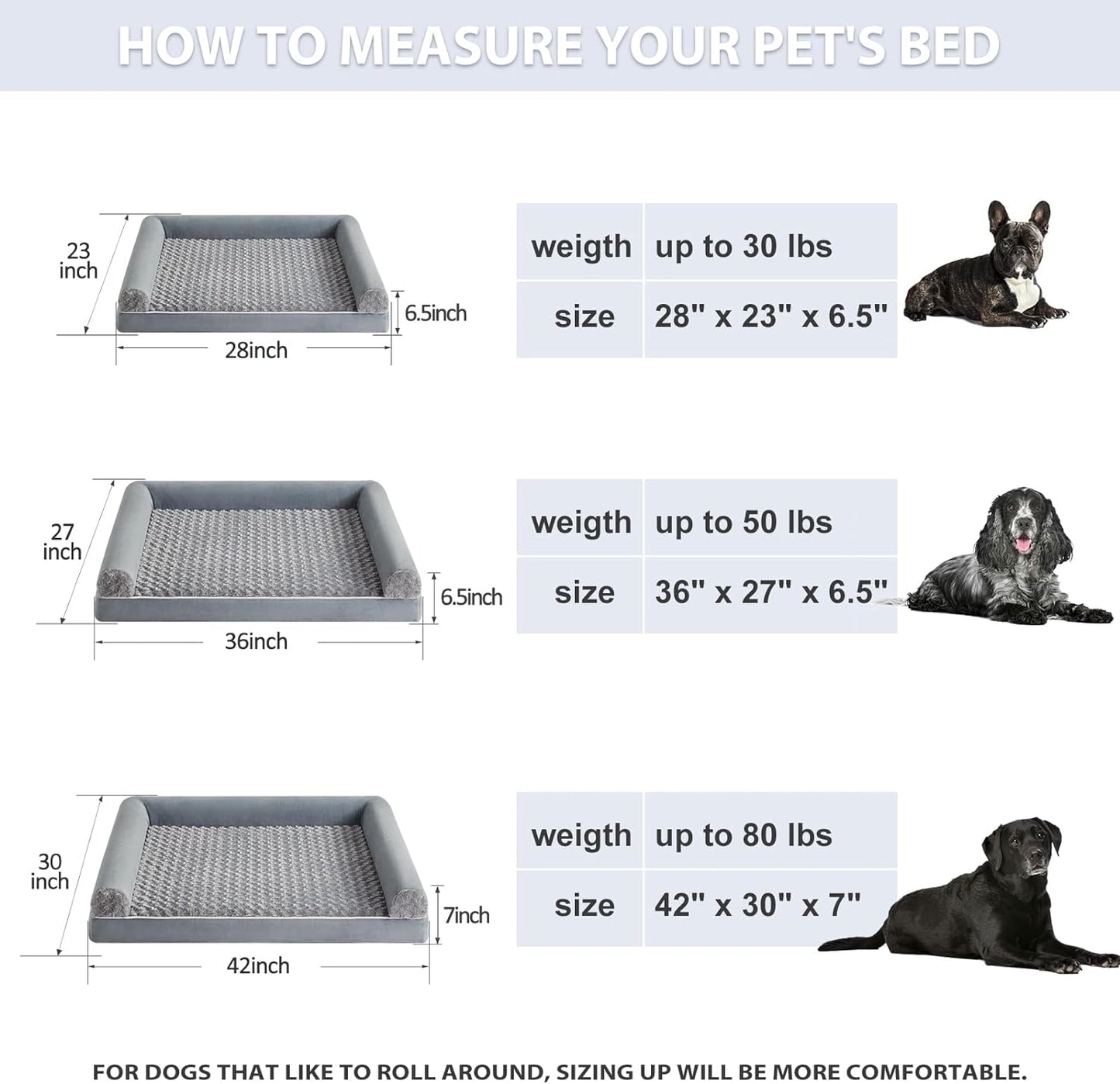 Dog Beds for Large Dogs, Orthopedic Dog Bed for Medium Large Dogs,Big Waterproof Couch Dog Pet Bed with Removable Washable Cover